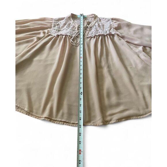 She + Sky Women's Pink Lace Blouse M 70% Silk Boho Peasant Romantic Style - Picture 4 of 5